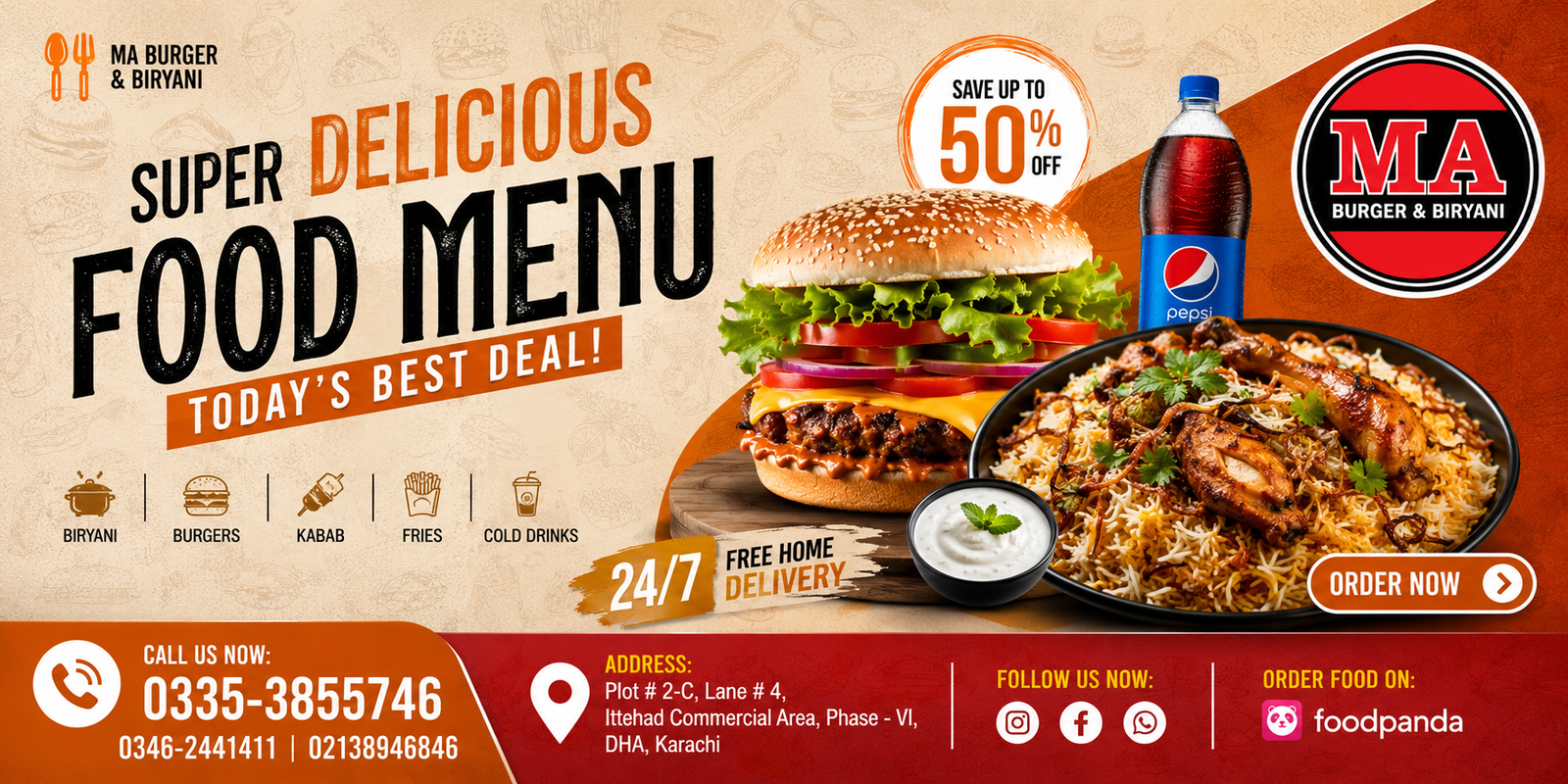 Mashallah Burger 2  -  best fast food in Karachi, burgers, biryani, kabab and fries